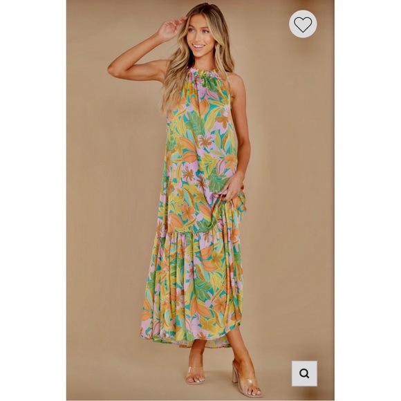 LAROQUE SULLIVAN DRESS IN MALIBU FLORAL COLORFUL SLEEVELESS PULLOVER MAXI DRESS - Picture 10 of 15